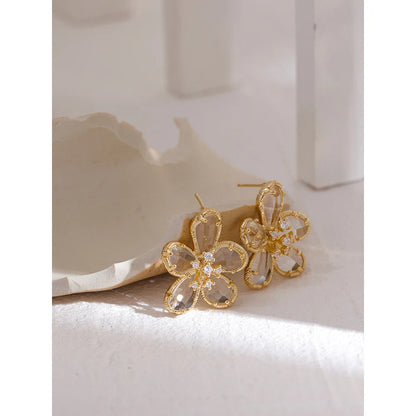 Crystal Flower Earrings