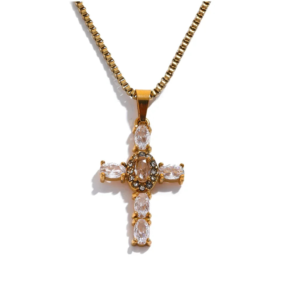 Small Gold Cross Necklace