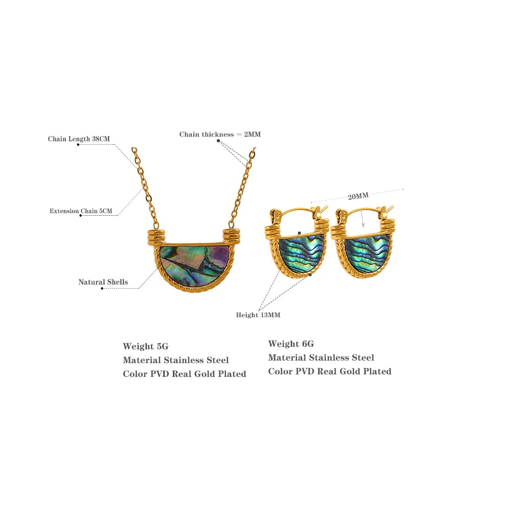 Opal Necklace Earring Set