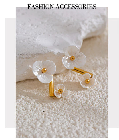 White Flower Earrings