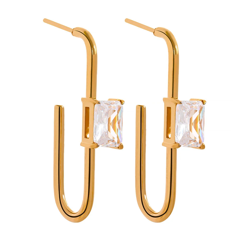 Shiny Zircon Drop Earrings