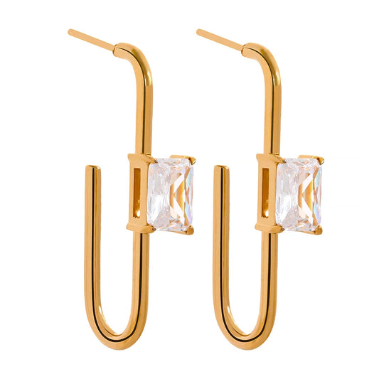 Shiny Zircon Drop Earrings