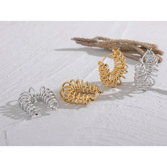 Hollow Gold Hoop Earrings