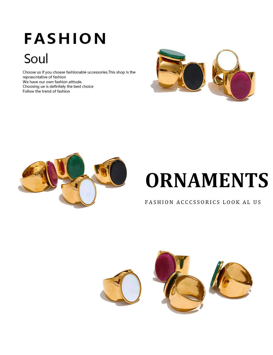 Wide band rings with stones