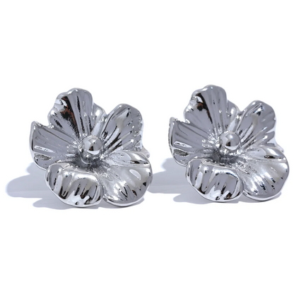Metal Flower Stud Earrings