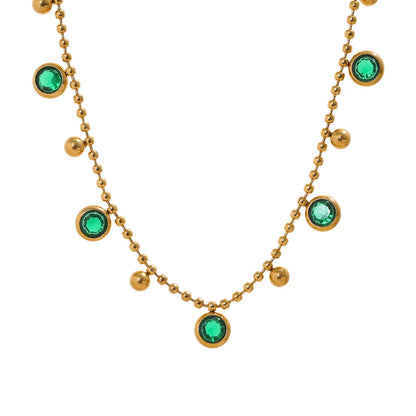 Shiny CZ Chain Necklace Bracelet Set