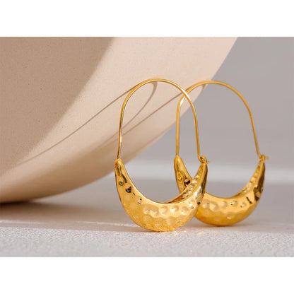 Gold Drop Hoop Earrings