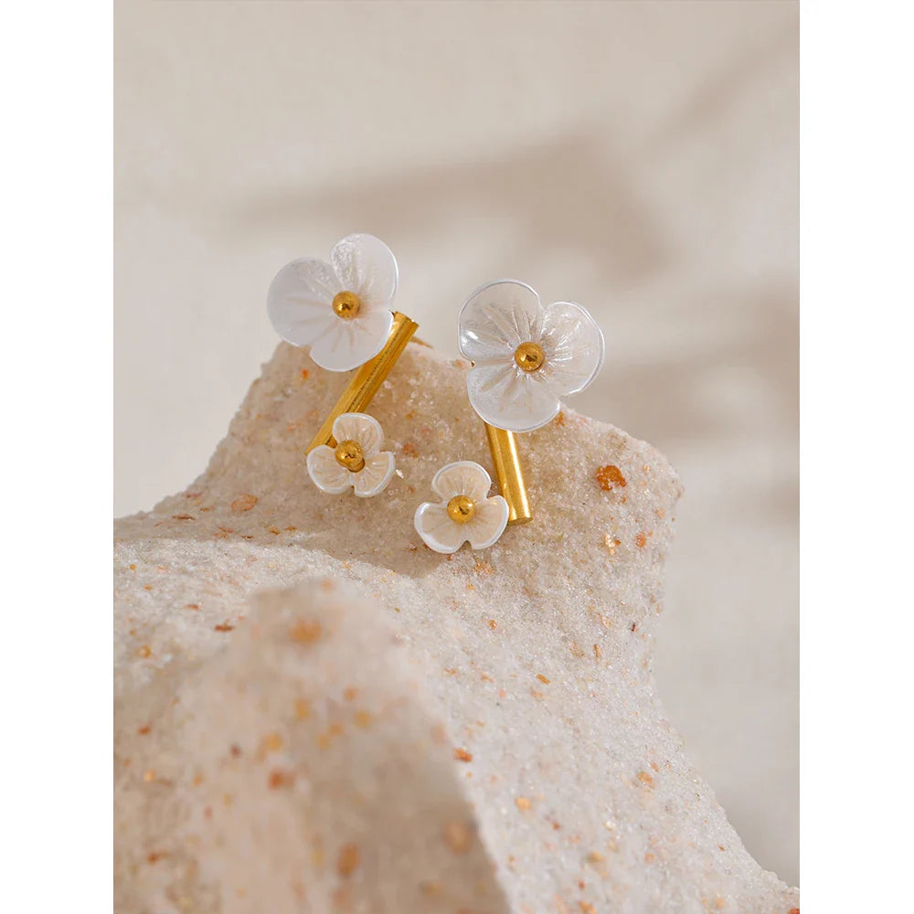 White Flower Earrings