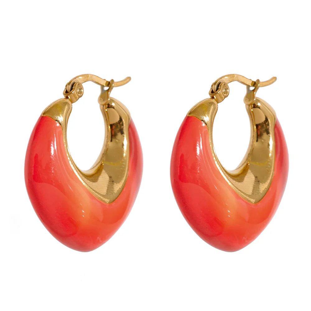 Acrylic Chunky Hoop Earrings