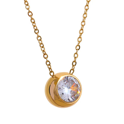Twinkle Cubic Zirconia Smiling Face Pendant Necklace