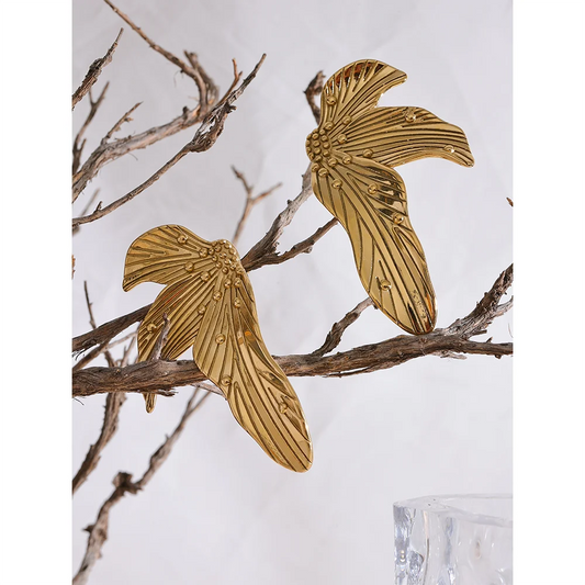 Leaf Large Statement Stud Earrings
