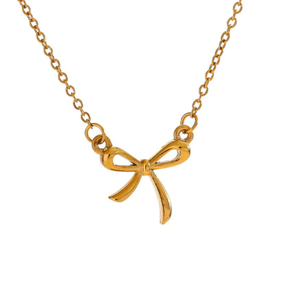 Minimalist Bow Knot Pendant Necklace