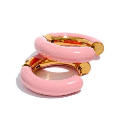 Steel Hollow Hoop Earrings