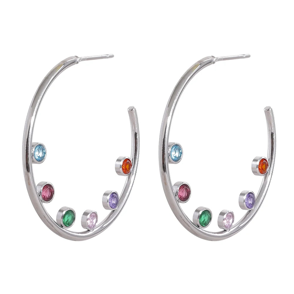 Cubic zirconia hoop earrings