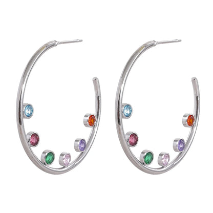 Cubic zirconia hoop earrings