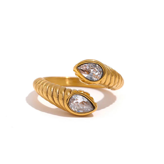 Cubic Zirconia Metal  Snake Ring