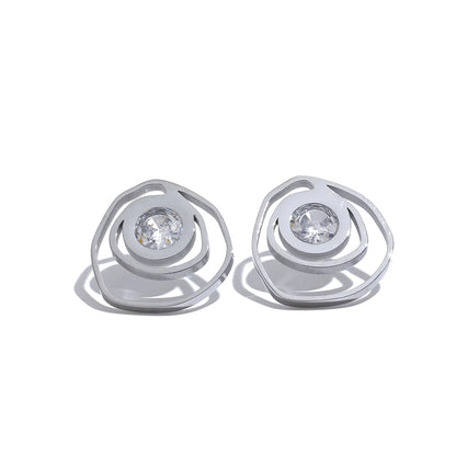 Geometric Round Stud Earrings