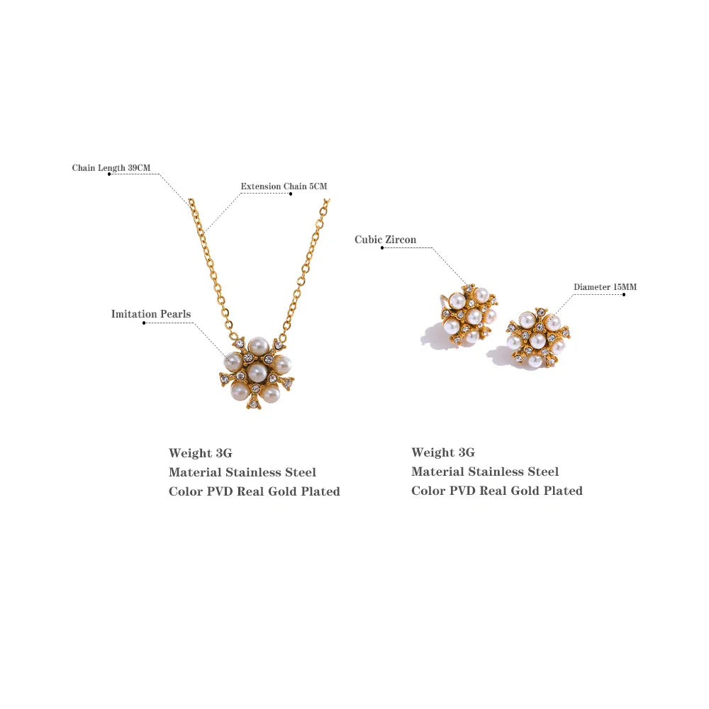 Rhinestone Crystal Enamel Flower Pendant