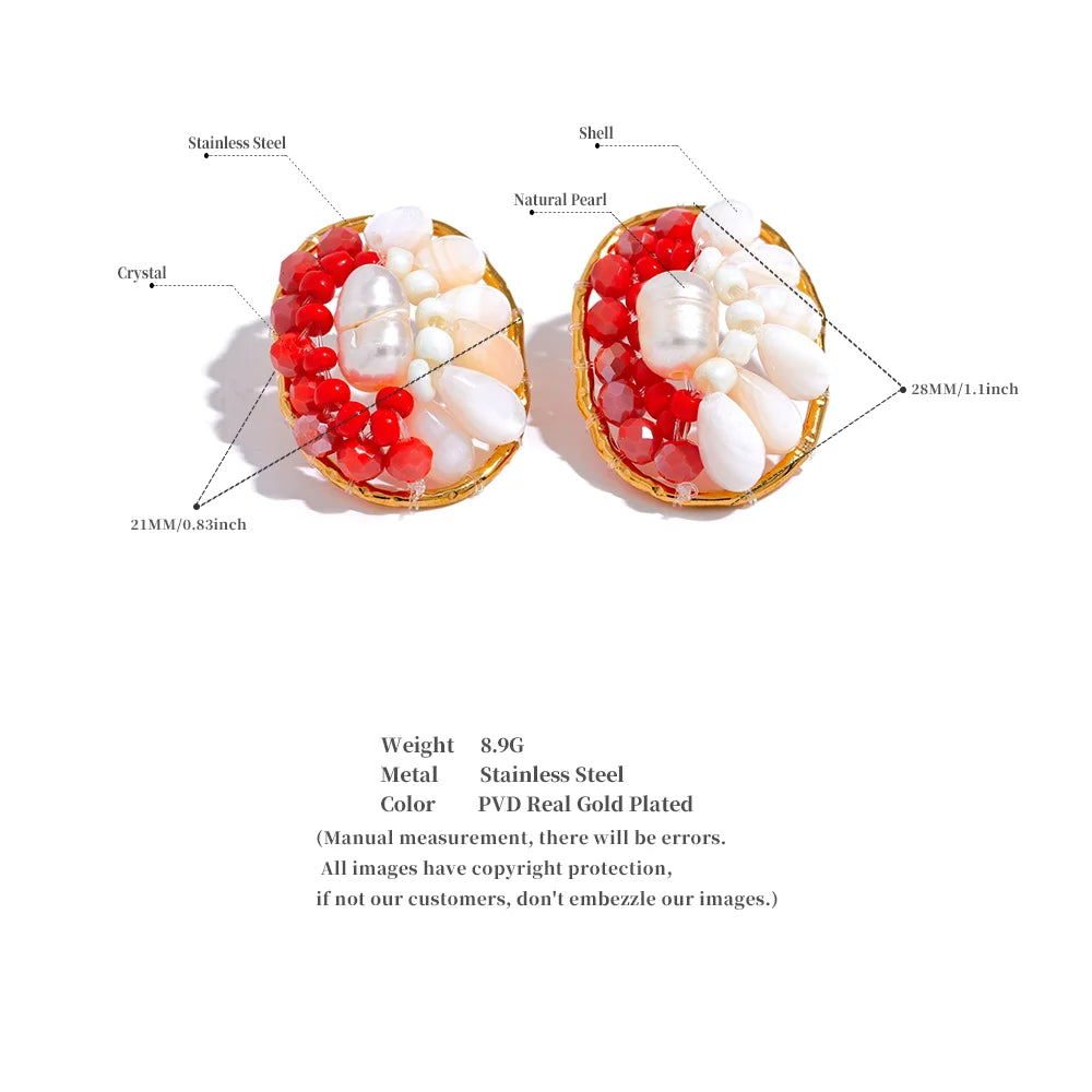 Red beaded earrings