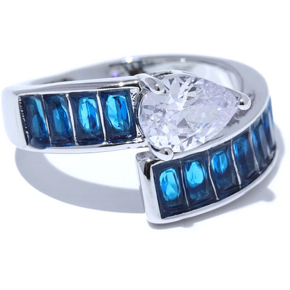 Colorful Shiny Cubic Zirconia Gold Color Ring