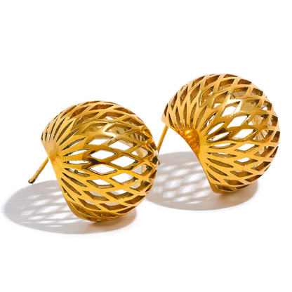 Geometric Hollow Round Earrings