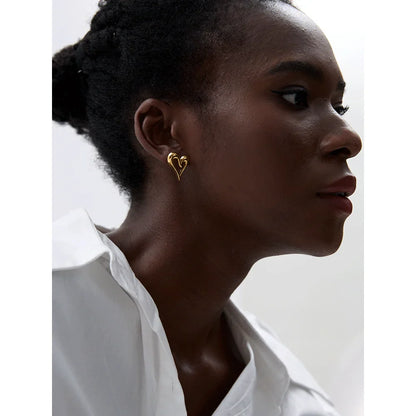 Heart Love Hollow Stud Earrings