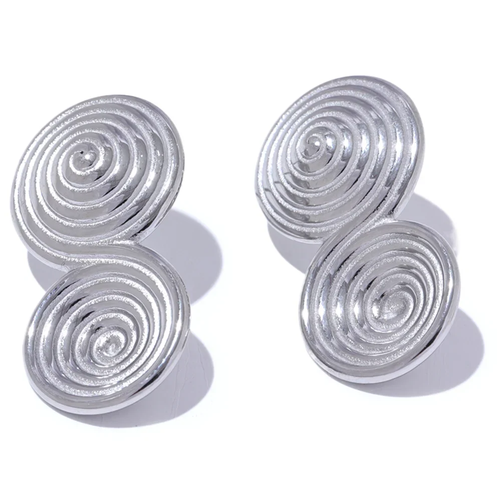 Round Circle Statement Stud Earrings