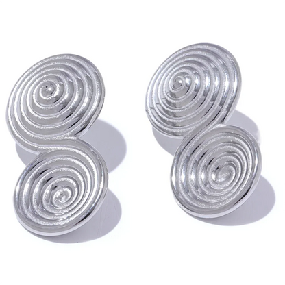 Round Circle Statement Stud Earrings