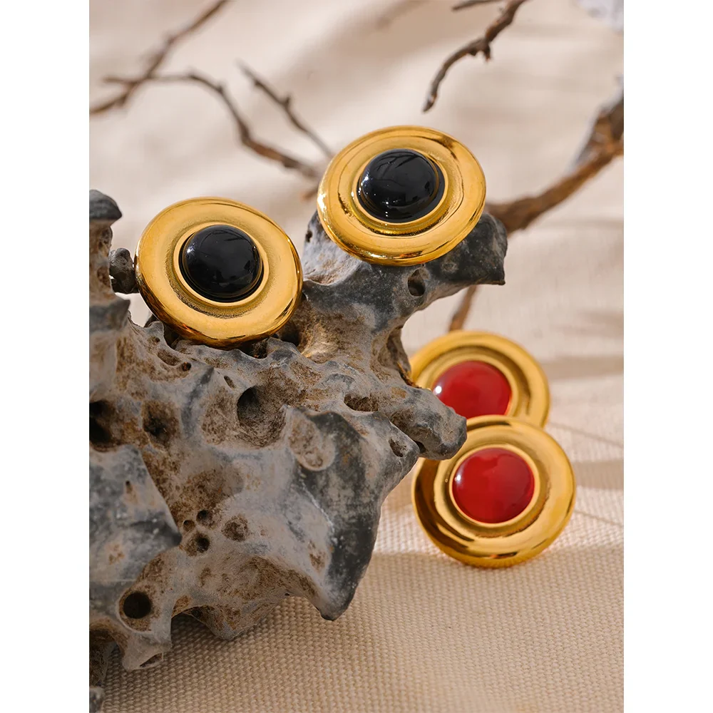 Stone Stud Earrings