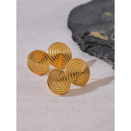 Round Circle Statement Stud Earrings