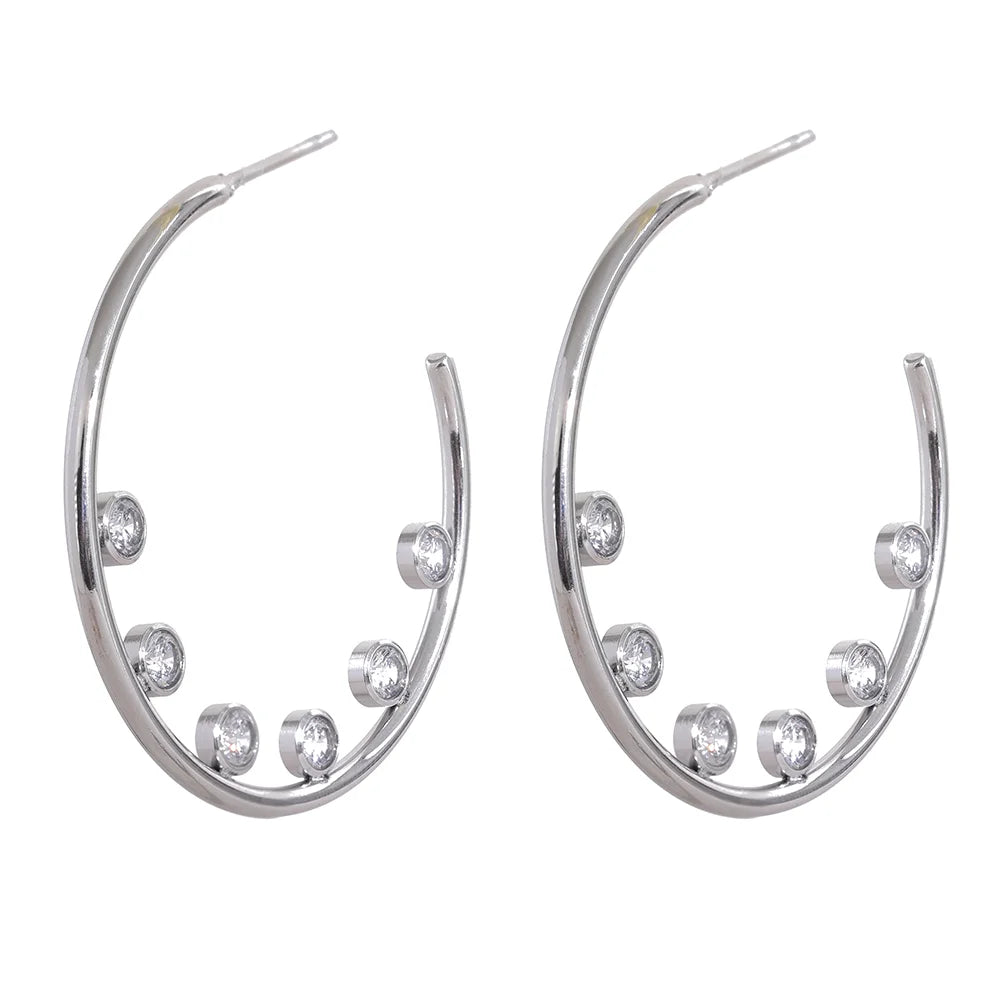 Cubic zirconia hoop earrings