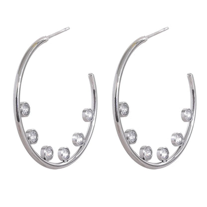 Cubic zirconia hoop earrings