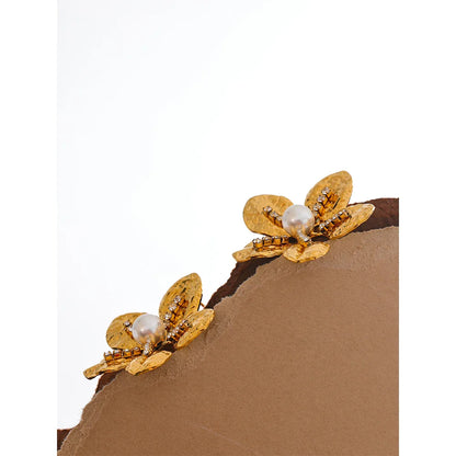 Gold Flower Earrings