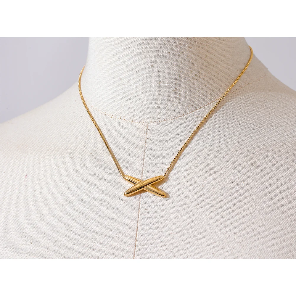 X Letter Pendant Necklace Bracelet Bangle Set