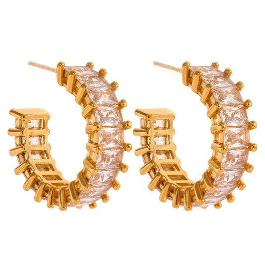 Luxury Zirconia Hoop Earrings