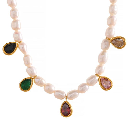 Exquisite Pearl & Zircon Choker