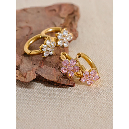 Flower Hoop Earrings