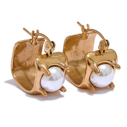 Vintage Pearl Hoops