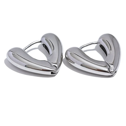 316L Hollow Heart Hoops
