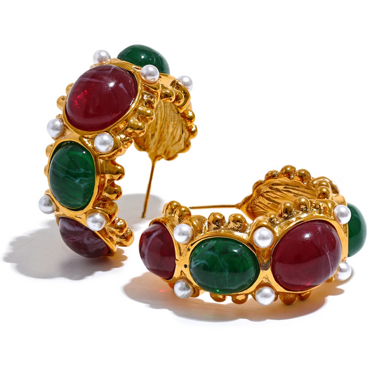 C-Shaped French Charm Earrings