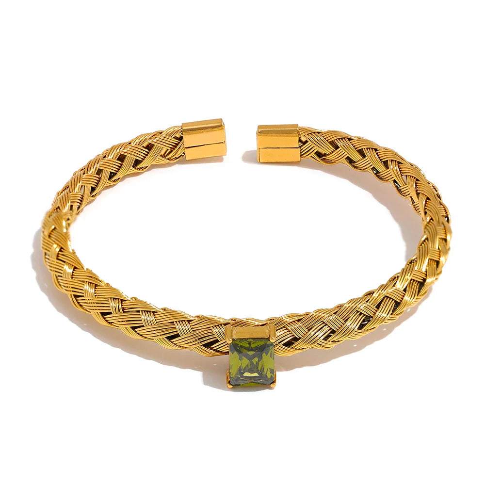 18K Gold Mesh Bangle Bracelet