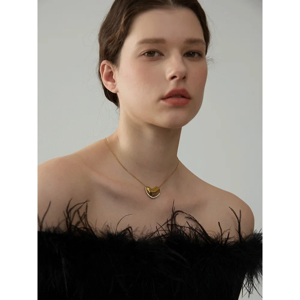Cubic Zirconia Heart Necklace