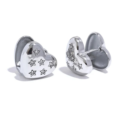 Gold Heart Stud Earrings