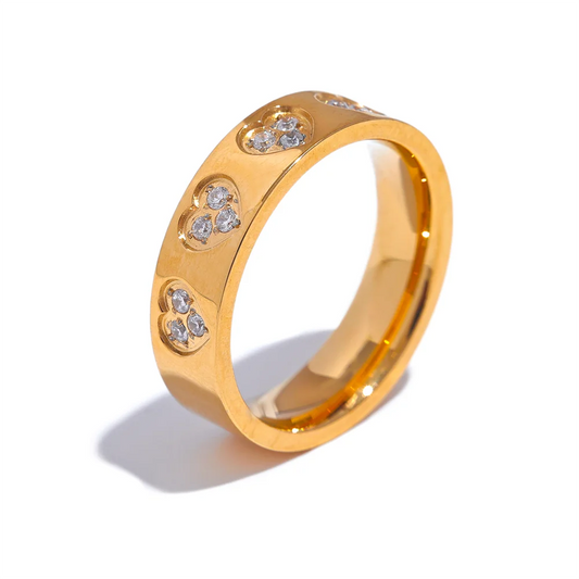 Cubic Zirconia Heart  Round Ring