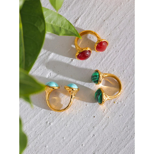 Sterling silver rings with natural stones