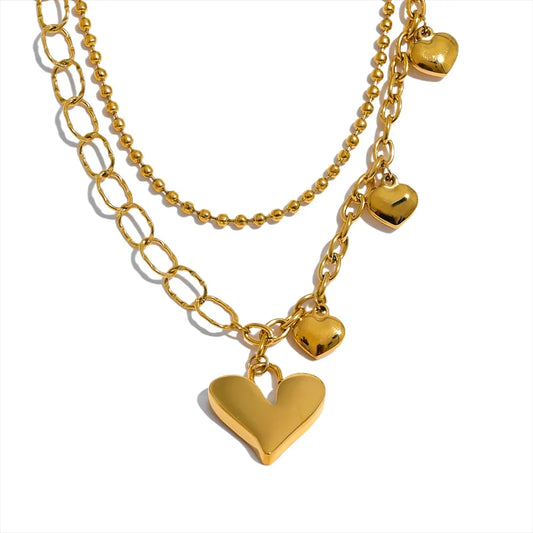Gold Heart Charm Necklace