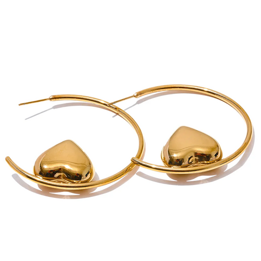 Heart Huggie Earrings