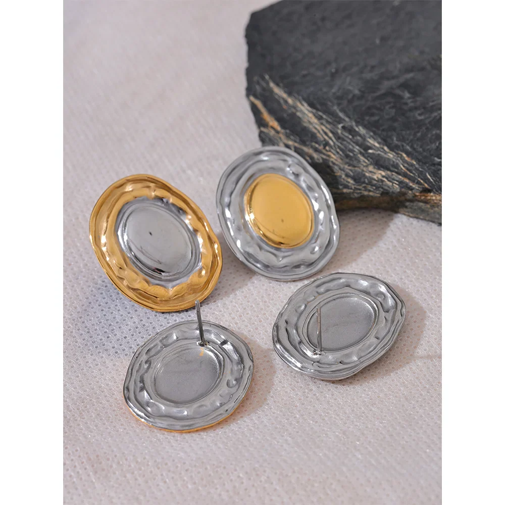 Round Statement Stud Earrings