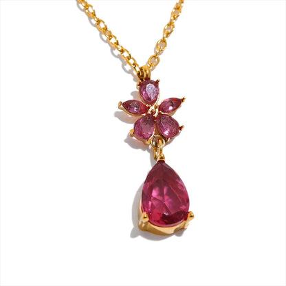Cubic Zirconia Flower Necklace