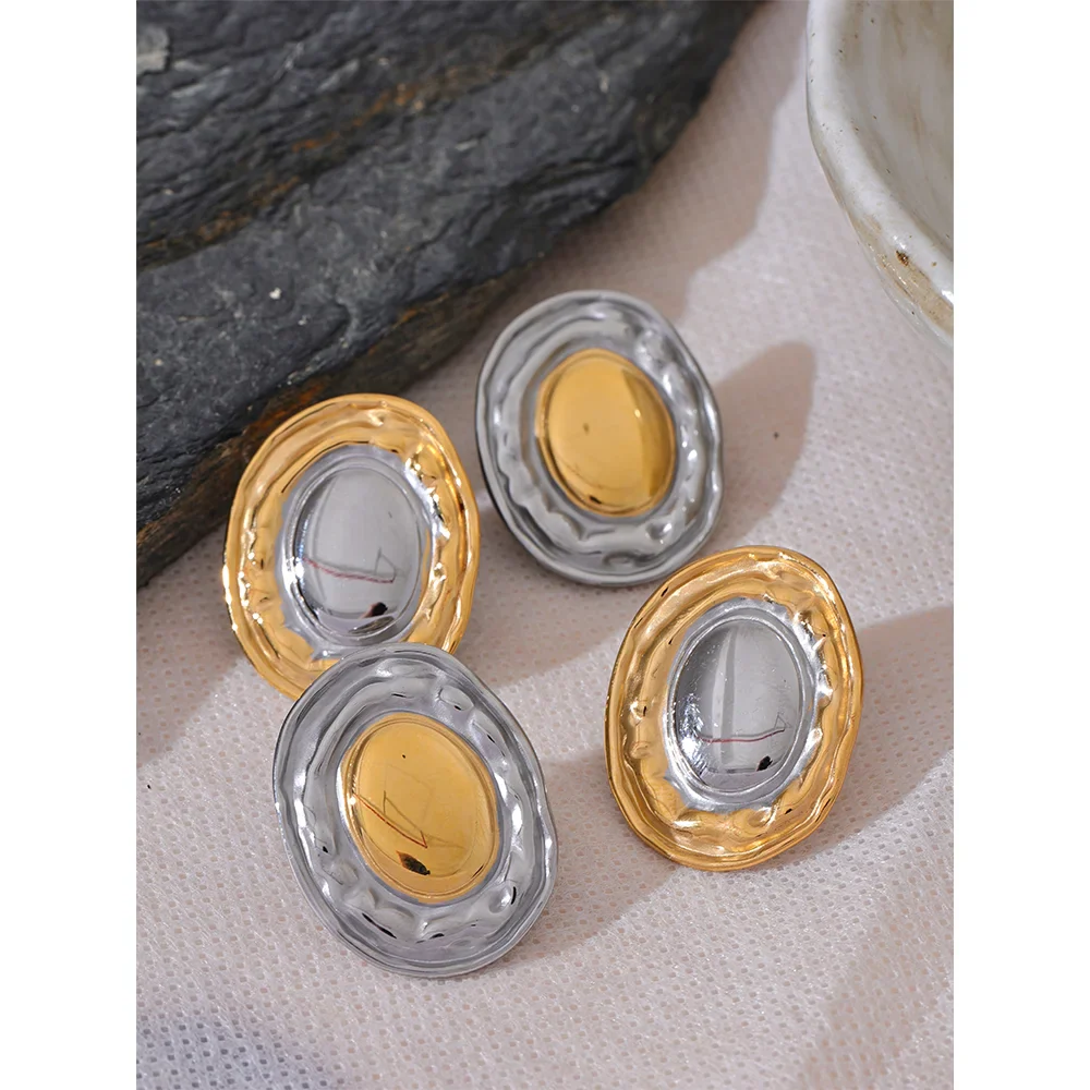 Round Statement Stud Earrings